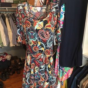Unicorn Print Lularoe Black Nicole Dress Large